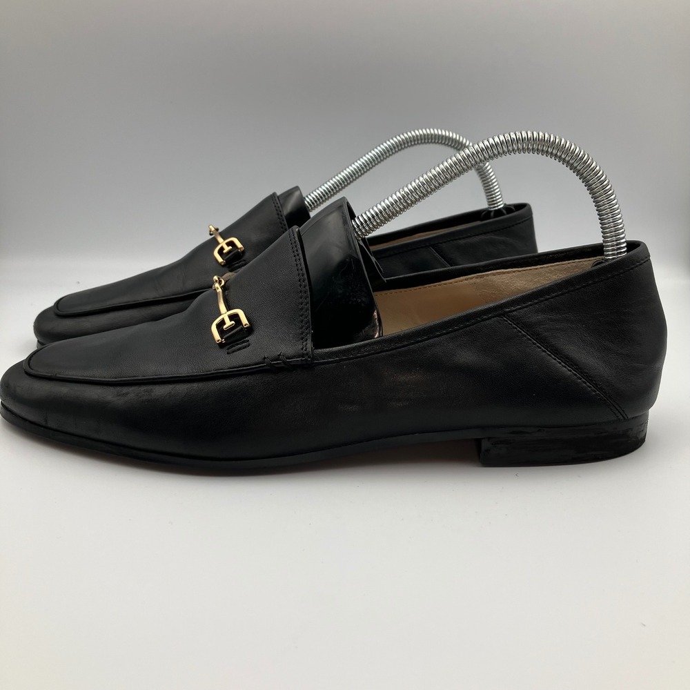 Sam Edelman Loraine Bit Loafer Black Leather Gold Hardware Women Size 10 - Picture 4 of 12